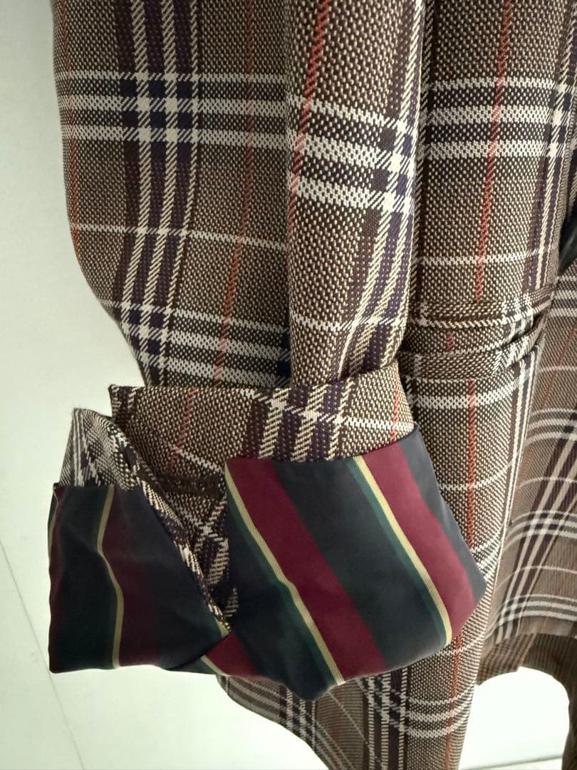 koloro チェック柄 ダブルブレストコート