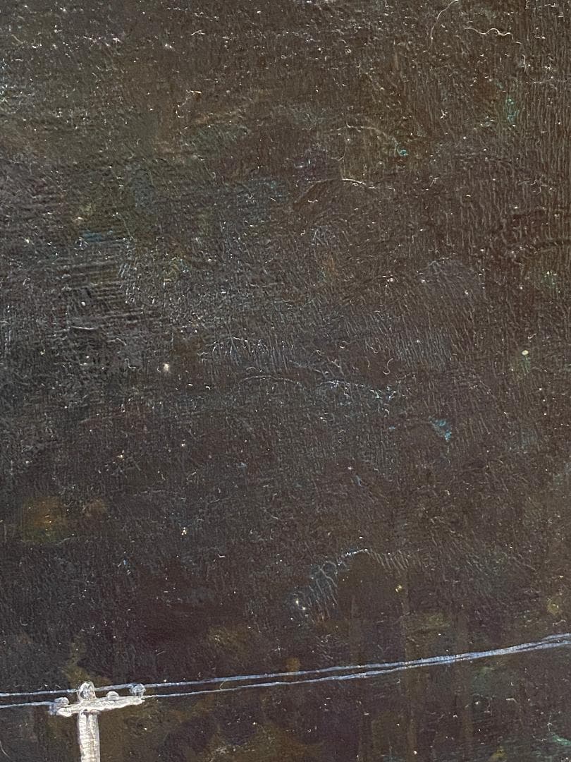 「真作」西田義貞「京都 美山の早春」風景画　油彩画　額装　サイン有り　F10号