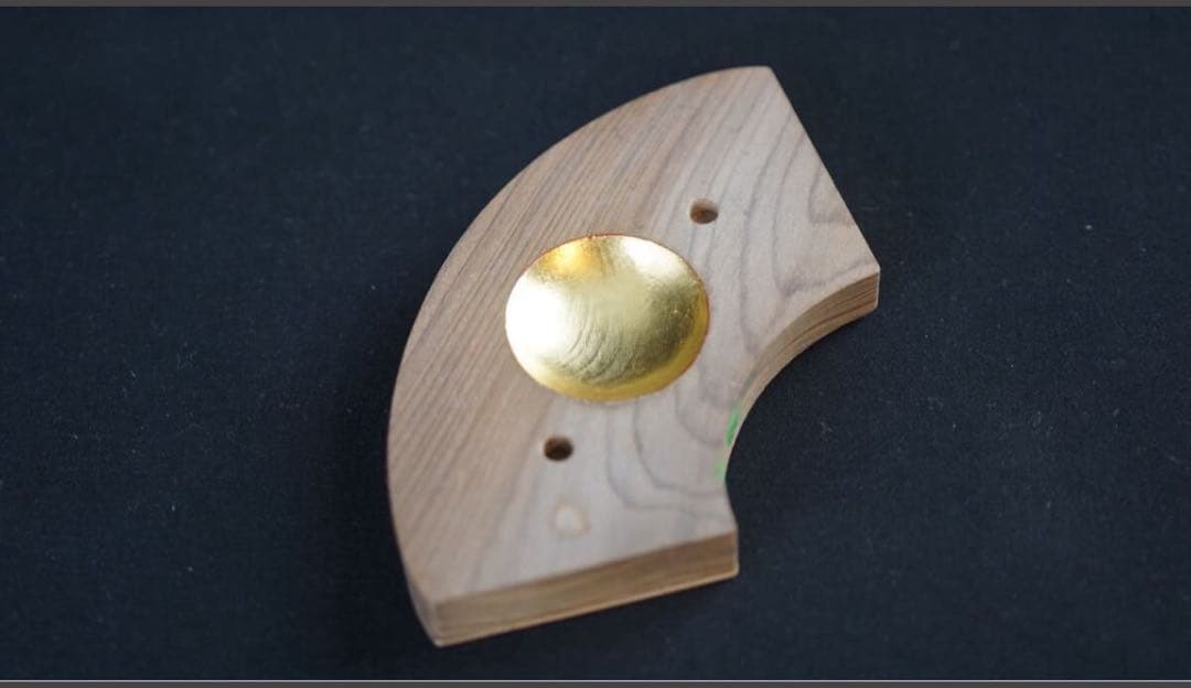 清水晃樹 神代杉 青楓絵扇面香合 内丸金箔 共箱 栞 茶道具 本物保証