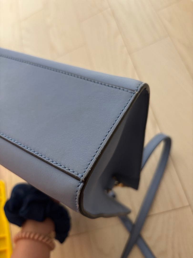 GUCCI リボン付きライトブルーハンドバッグ 日本限定