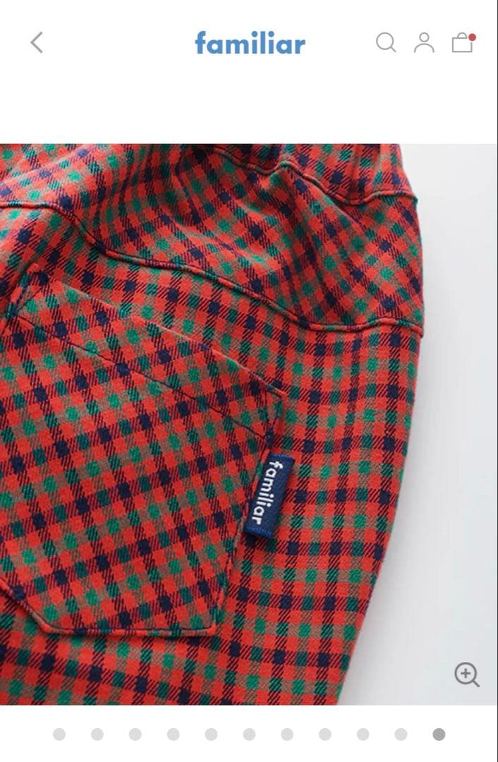 新品未使用　ファミリア　赤系チェック　パンツ　9分丈　赤　130 男の子　女の子