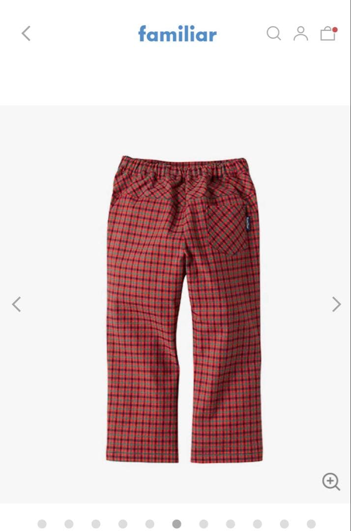 新品未使用　ファミリア　赤系チェック　パンツ　9分丈　赤　130 男の子　女の子