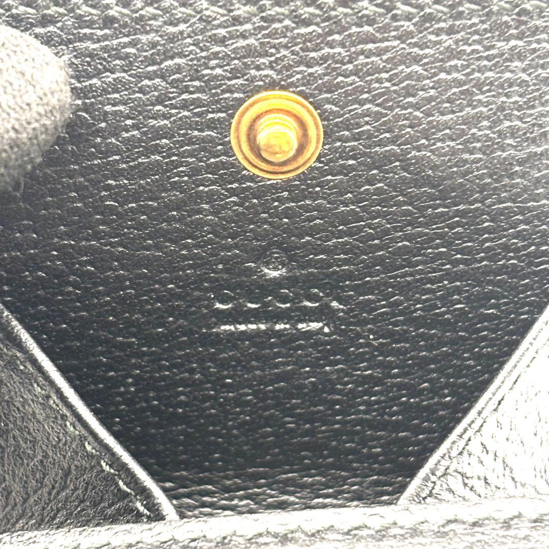 美品 グッチ ケース マーモント GG ゴールド ブラック レザー