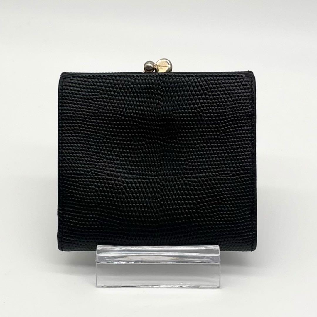 【極美品】Ferragamo レザー 二つ折り財布 ヴァラリボン 黒 コンパクト