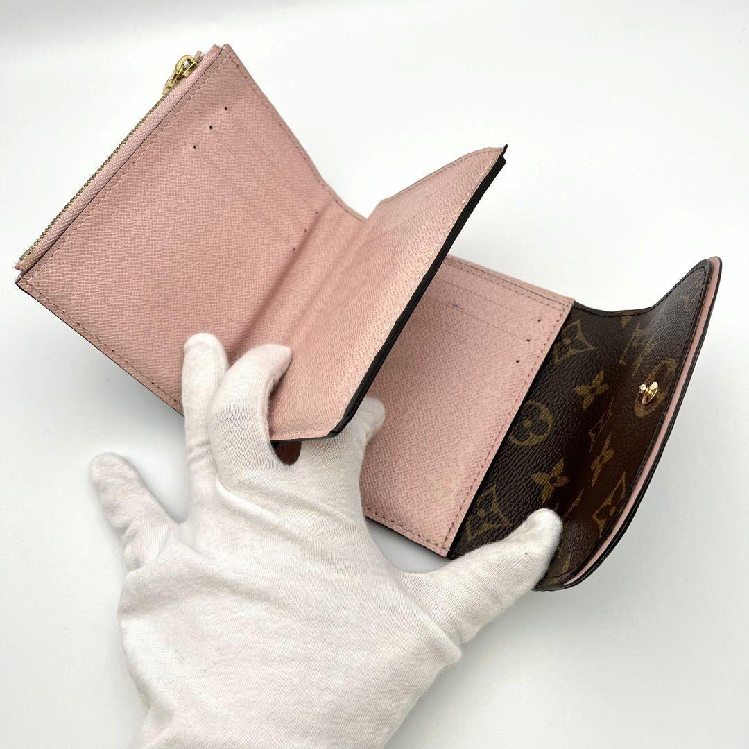ルイヴィトン モノグラム ポルトフォイユ アリアンヌ 三つ折り財布 ローズ
