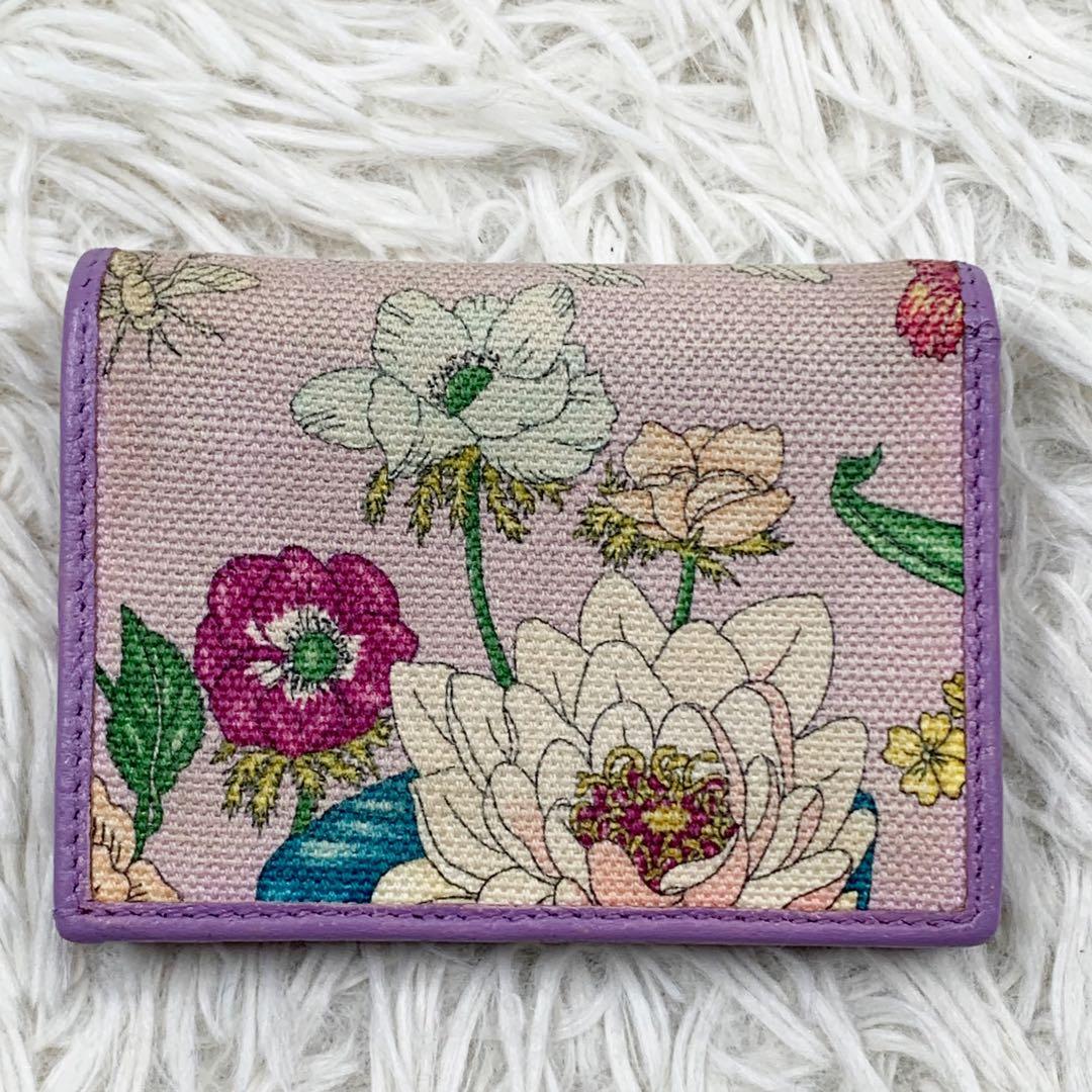 【✨美品✨】グッチ 二つ折り財布 GGマーモント フローラ パープル 日本限定