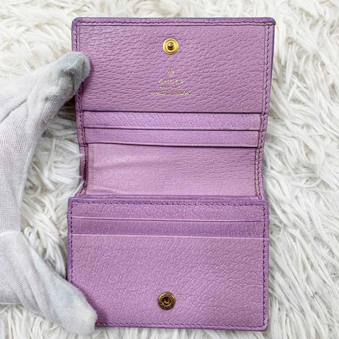 【✨美品✨】グッチ 二つ折り財布 GGマーモント フローラ パープル 日本限定