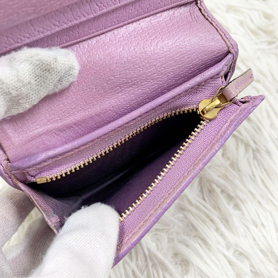 【✨美品✨】グッチ 二つ折り財布 GGマーモント フローラ パープル 日本限定