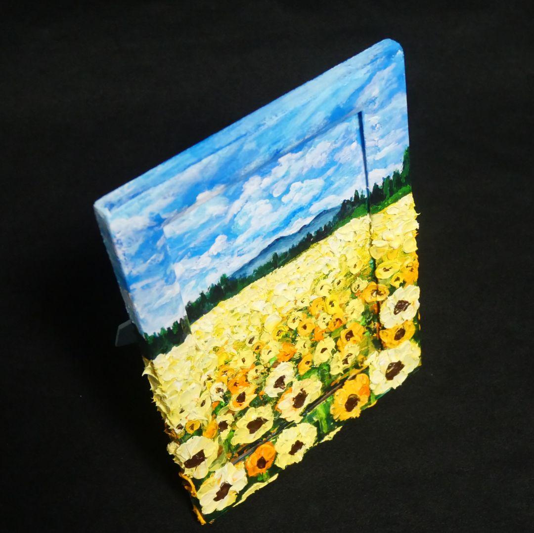 油絵 油彩 油彩画 絵 絵画 【ひまわり広場】ミニ絵画