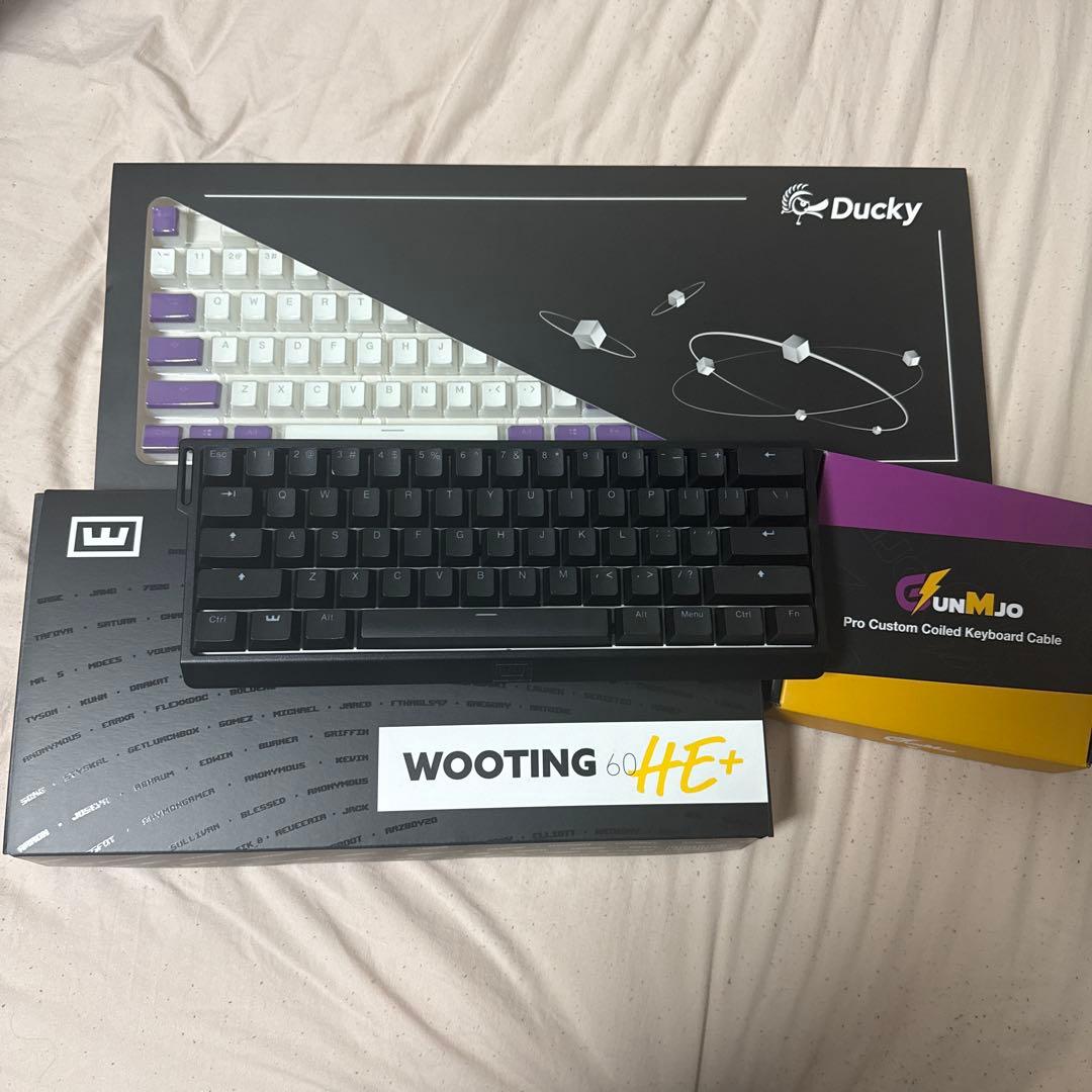 wooting 60he+ ゲーミングキーボード + キーキャップ + ケーブル