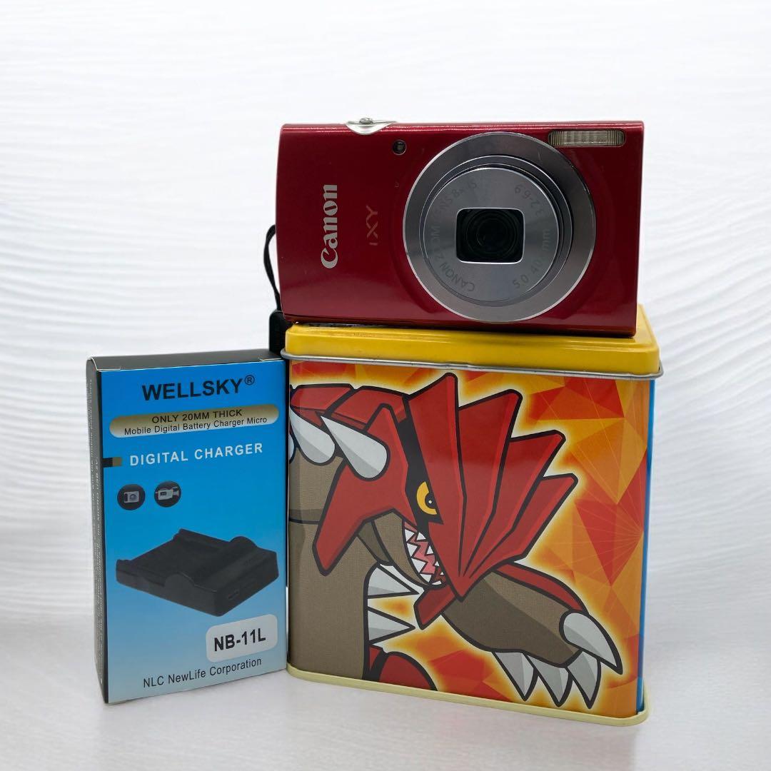 【美品】【送料込】Canon IXY160 レッド 充電器・バッテリー付き