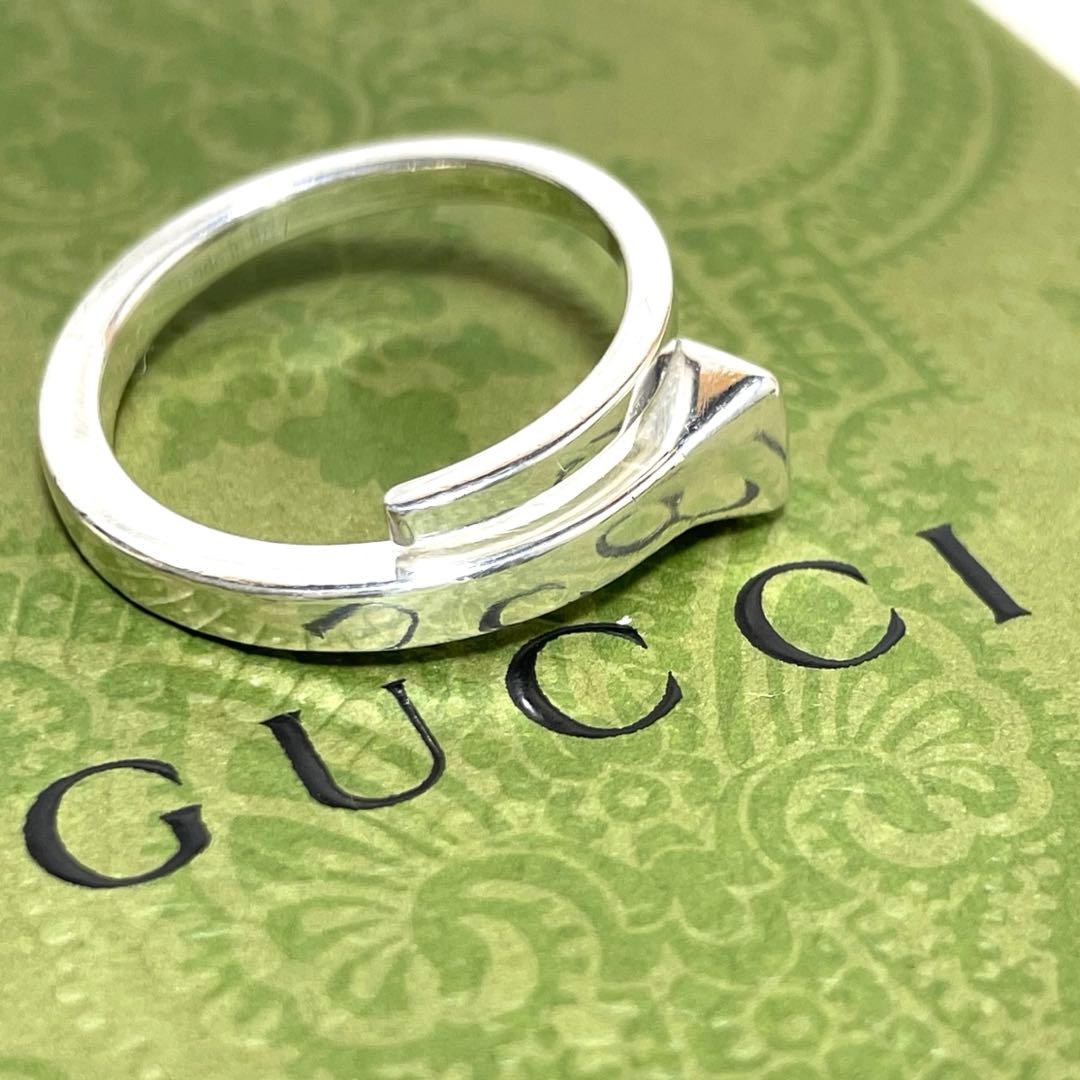 GUCCIグッチ 釘モチーフ　スネークリング　ネイル　20号　ポーチ付属