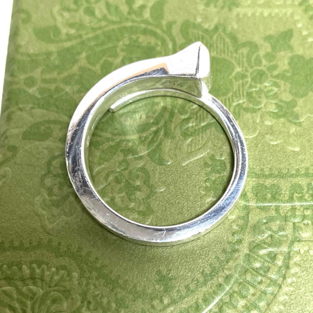 GUCCIグッチ 釘モチーフ　スネークリング　ネイル　20号　ポーチ付属