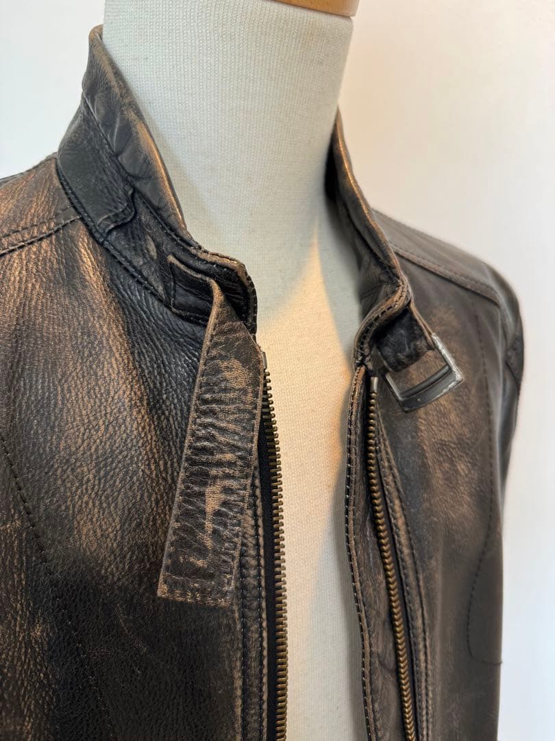 メ*ン様 【美品】マークジェイコブス　レザー　ライダース ヴィンテージ加工　Sサ