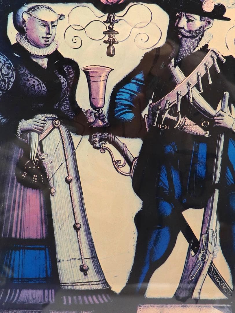 シラー戯曲 ウィリアム・テル 稀少 大型 ヴィンテージ ステンドグラス