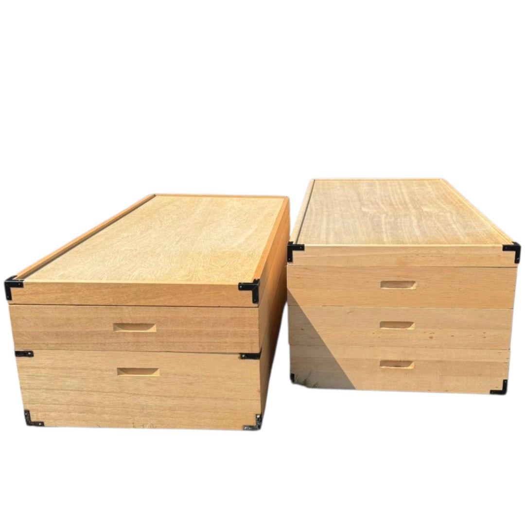 【希少】桐の衣装箱 2個セット 着物 和服 桐たんす 桐箪笥 昭和 レトロ