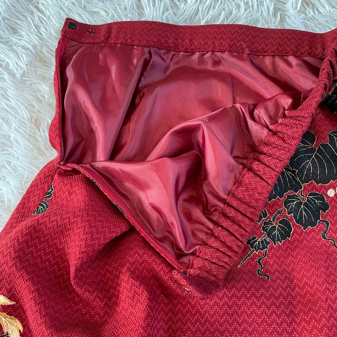 Pagong 未使用タグ付き　和柄　花柄　日本製　スカート　蔦と菊牡丹