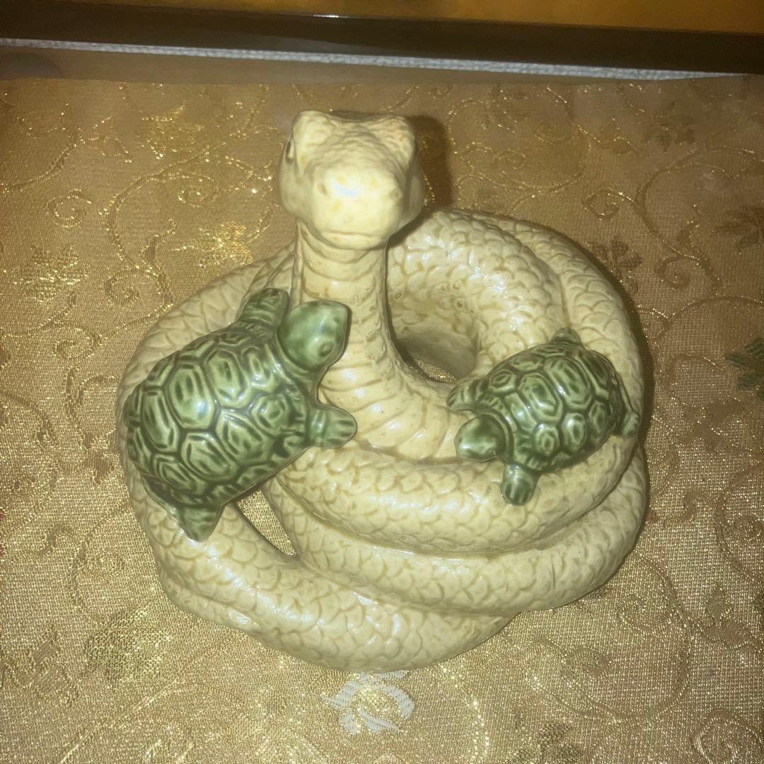 【特級呪物】玄武様の守護神宿る蛇亀のオブジェ　縁起物　風水　四天王　開運　占い