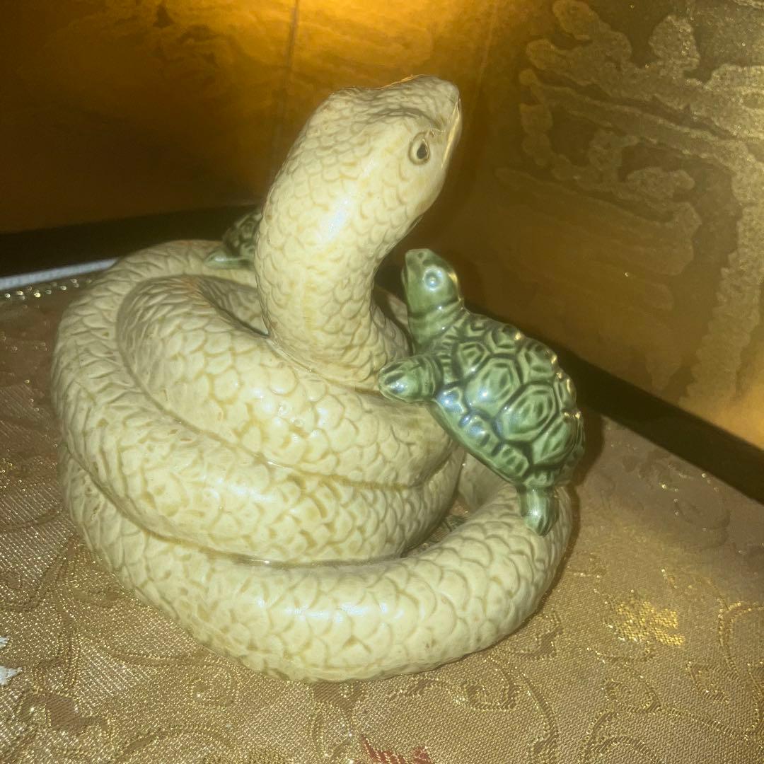 【特級呪物】玄武様の守護神宿る蛇亀のオブジェ　縁起物　風水　四天王　開運　占い