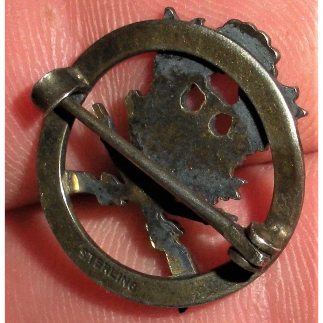 ビンテージ1940’sUSAイーグルクロスライフルズシルバーピンRRL ARMY