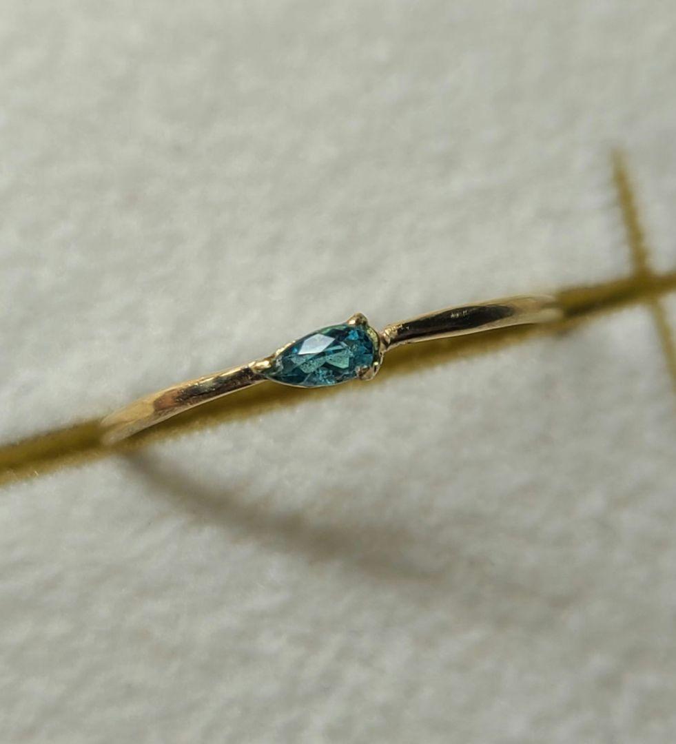 美しい沸き上がるブルーネオン★ブラジルバターリャパライバトルマリン18Kリング★