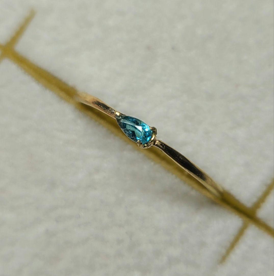 美しい沸き上がるブルーネオン★ブラジルバターリャパライバトルマリン18Kリング★