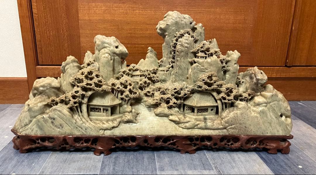 N3578 中国 寿山石 彫刻 置物