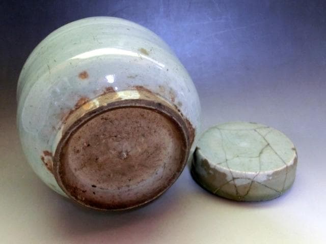 蓋物■中国 李朝 茶入 蓋壷 小壺 古玩 唐物 中国 古美術 時代物 骨董品■