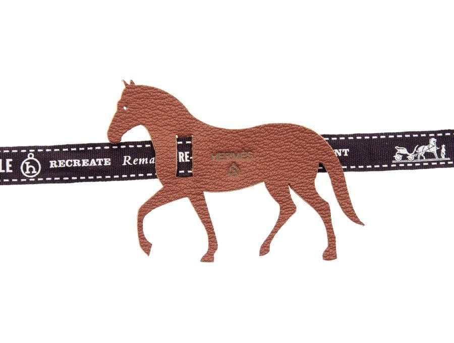 エルメス プティ・アッシュ ラッピングチャーム 馬 ブラウン HERMES