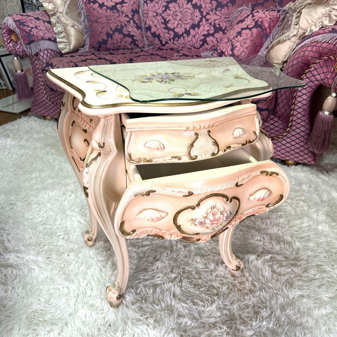 フローラル装飾のピンクキャビネット 002