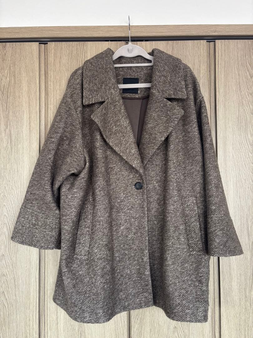 Wスライバーヘリンボーンミドルコート