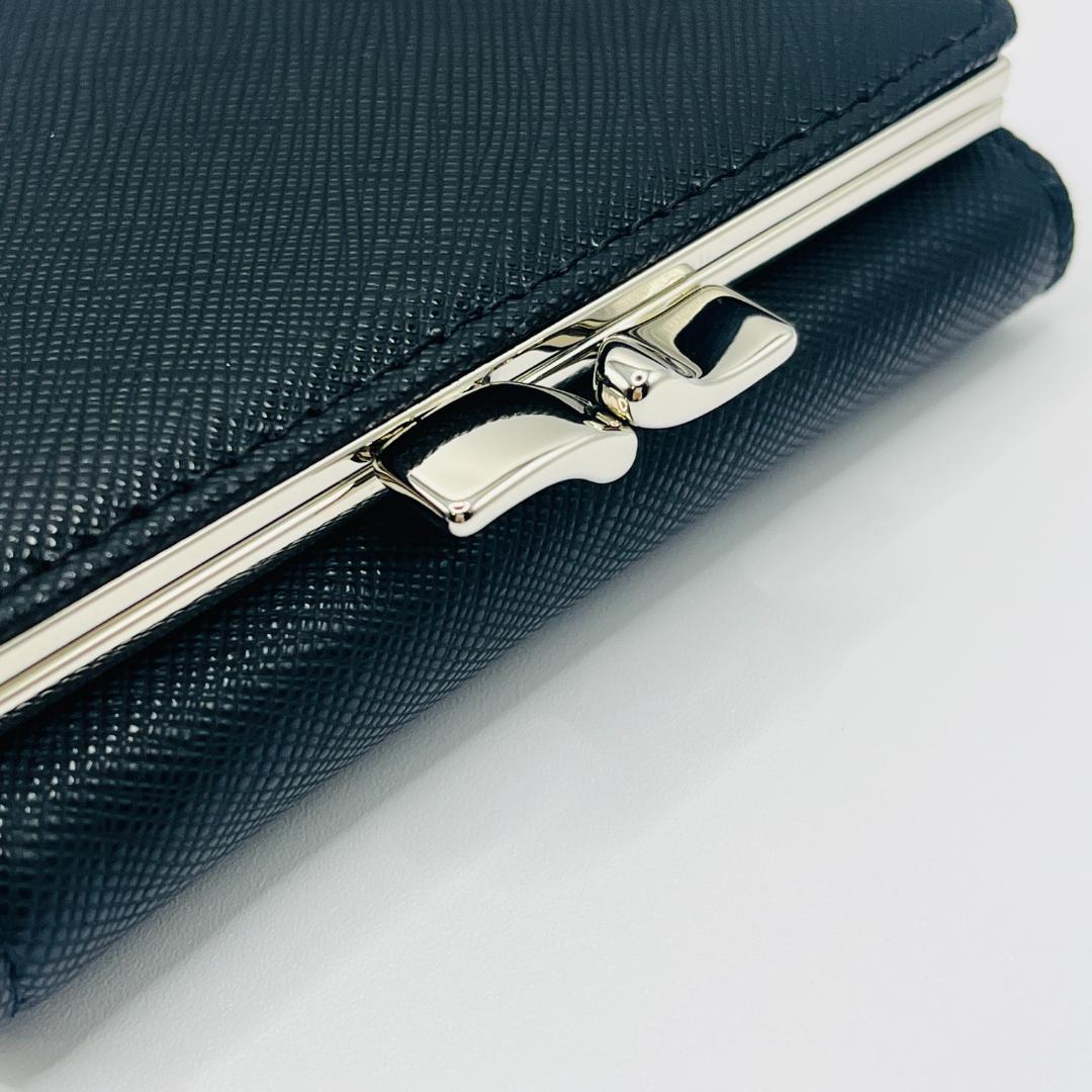 Vivienne Westwood 特価 折財布 黒 がま口 定番 シンプル