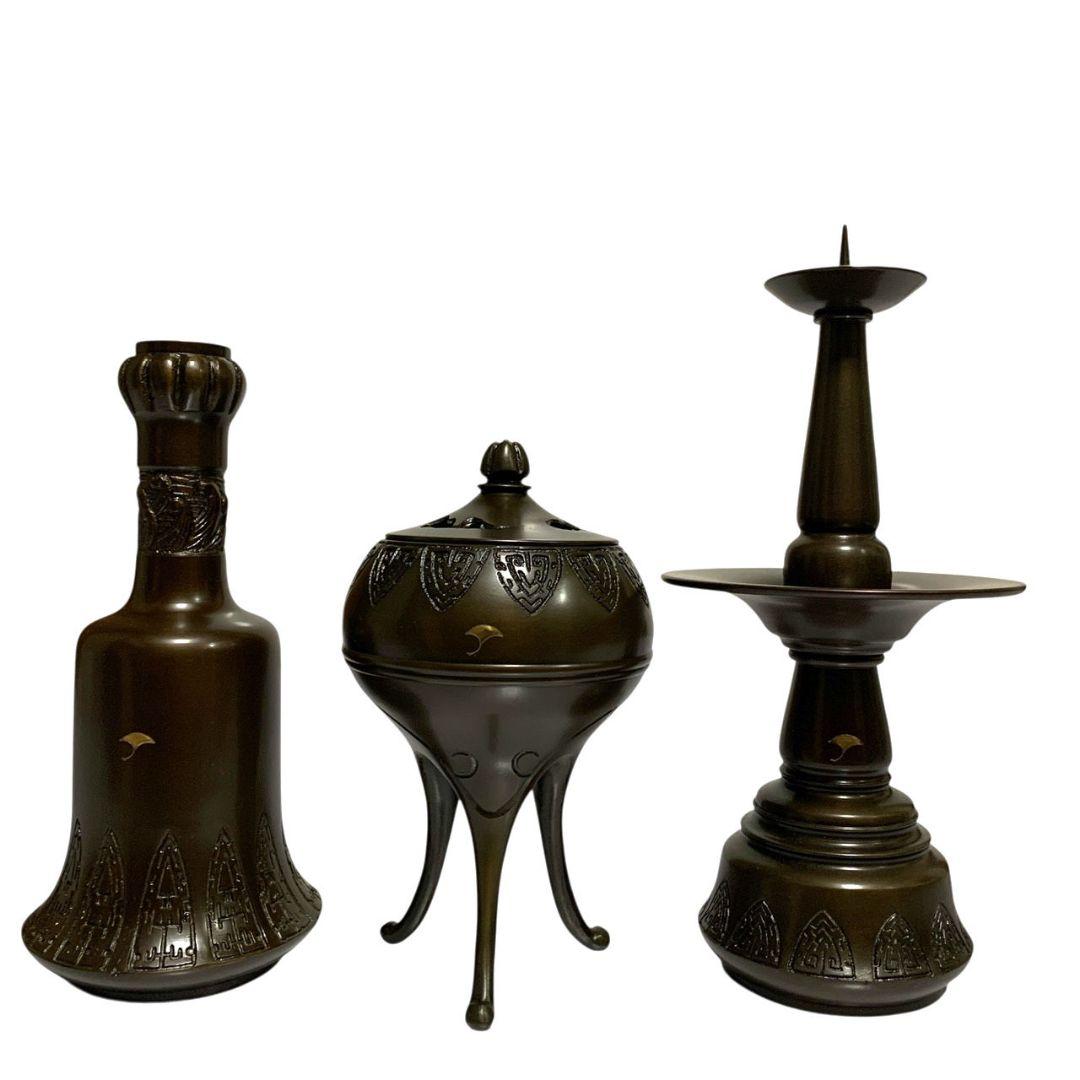 茶道具 今日庵 千利休 利休忌 三具足 天目茶碗 天目台 高杯 利休像 裏千家