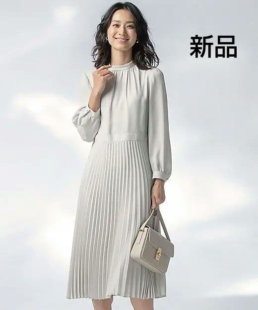 新品【洗える】クリスタルアムンゼン ウエスト切り替え ワンピース