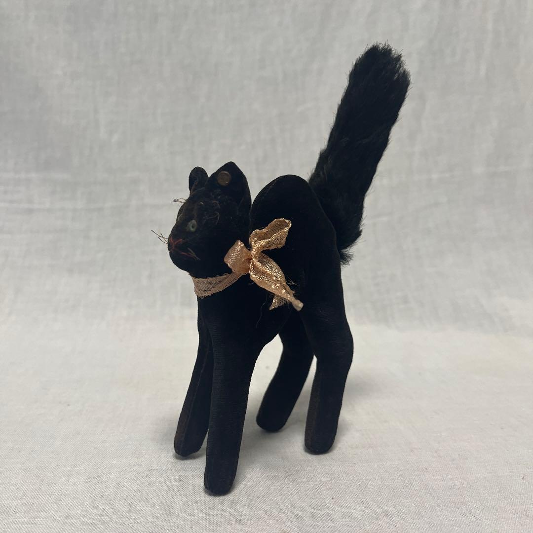 アンティーク　シュタイフ　黒ねこ　ドイツ