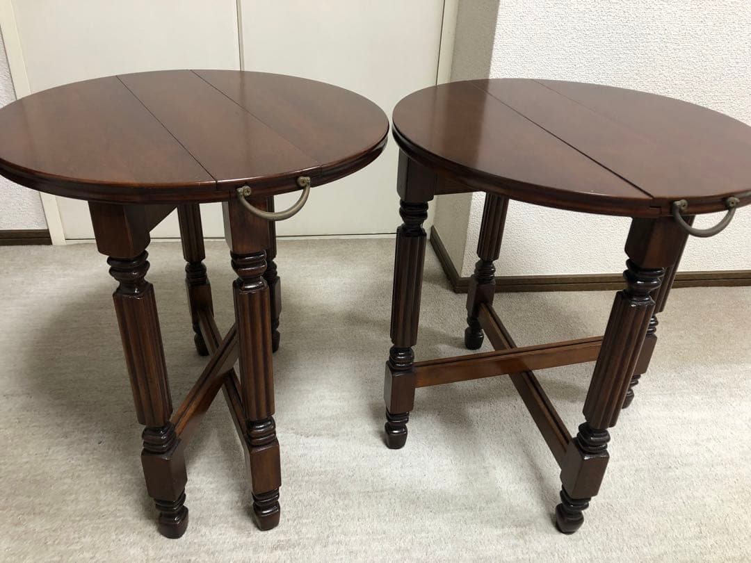 ネストテーブル　サイドテーブル　ドロップリーフ バタフライ　バラスターレッグ