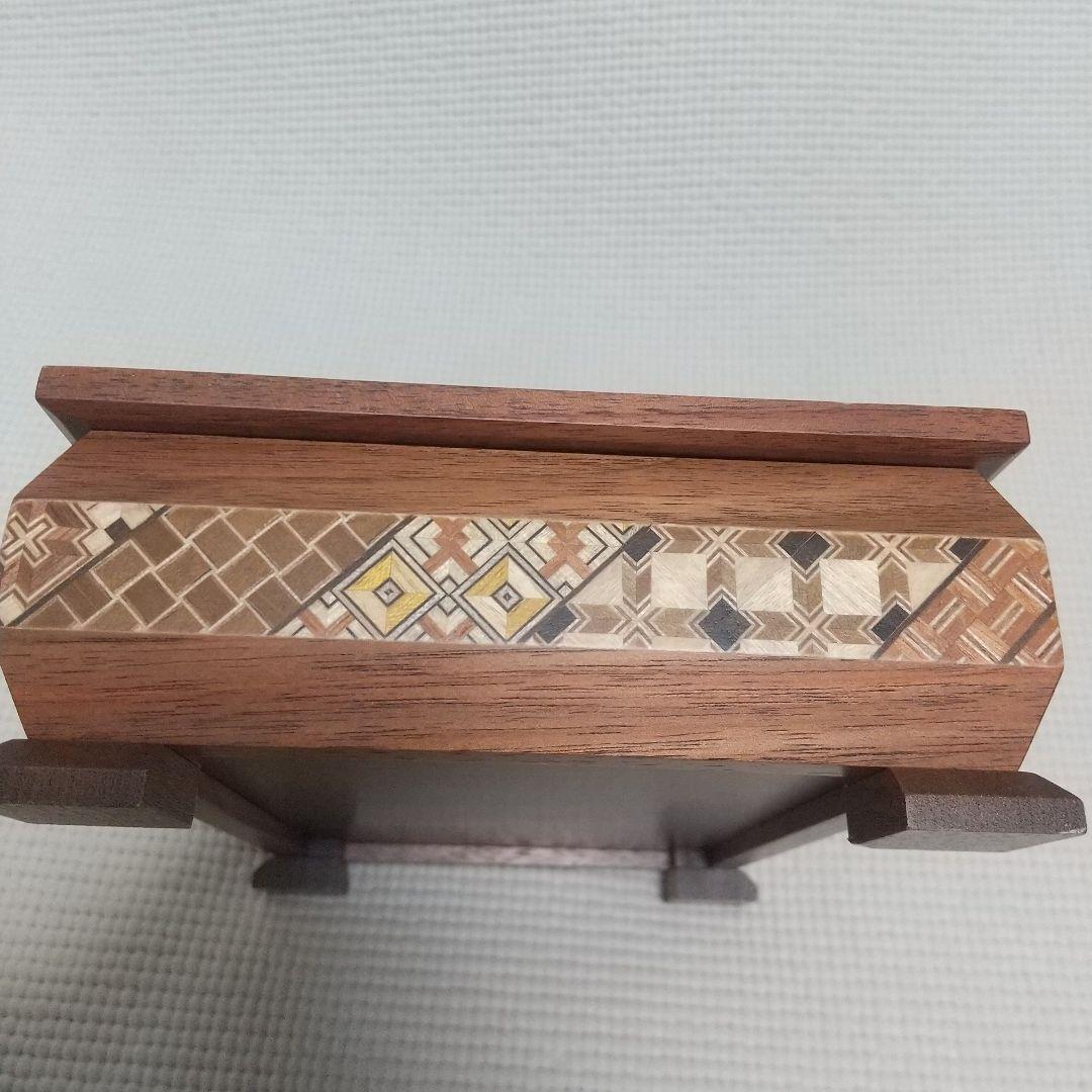 美品／高級木材ウォールナット ７寸ダイヤ型宝石箱 21.5cm