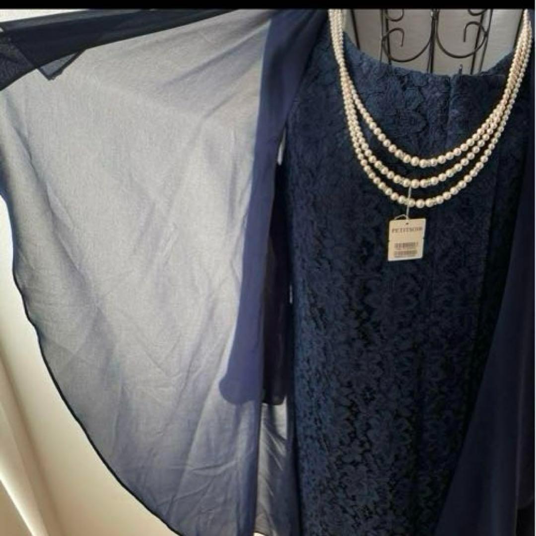 お買得　東京ソワール　パーティードレス　羽織り　タグ付き未使用3連ネックレス