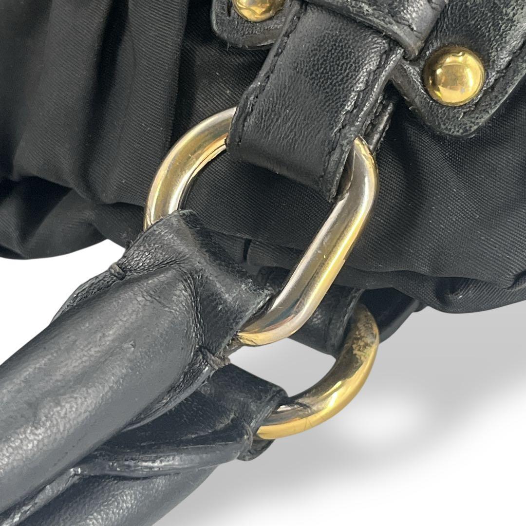 プラダ 2way ハンドバッグ　ショルダーバッグ　ギャザー　A4可　ナイロン