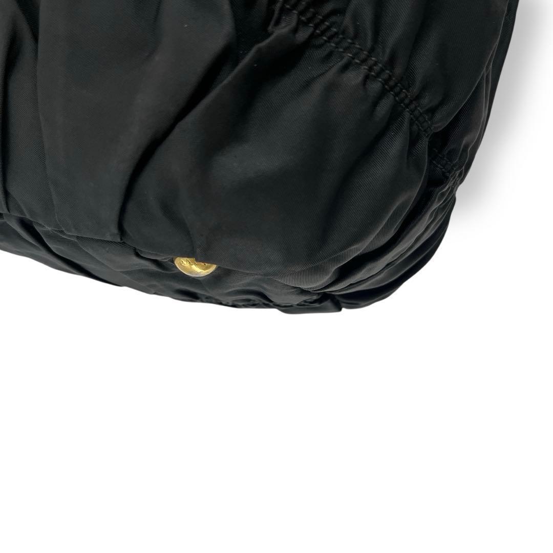 プラダ 2way ハンドバッグ　ショルダーバッグ　ギャザー　A4可　ナイロン