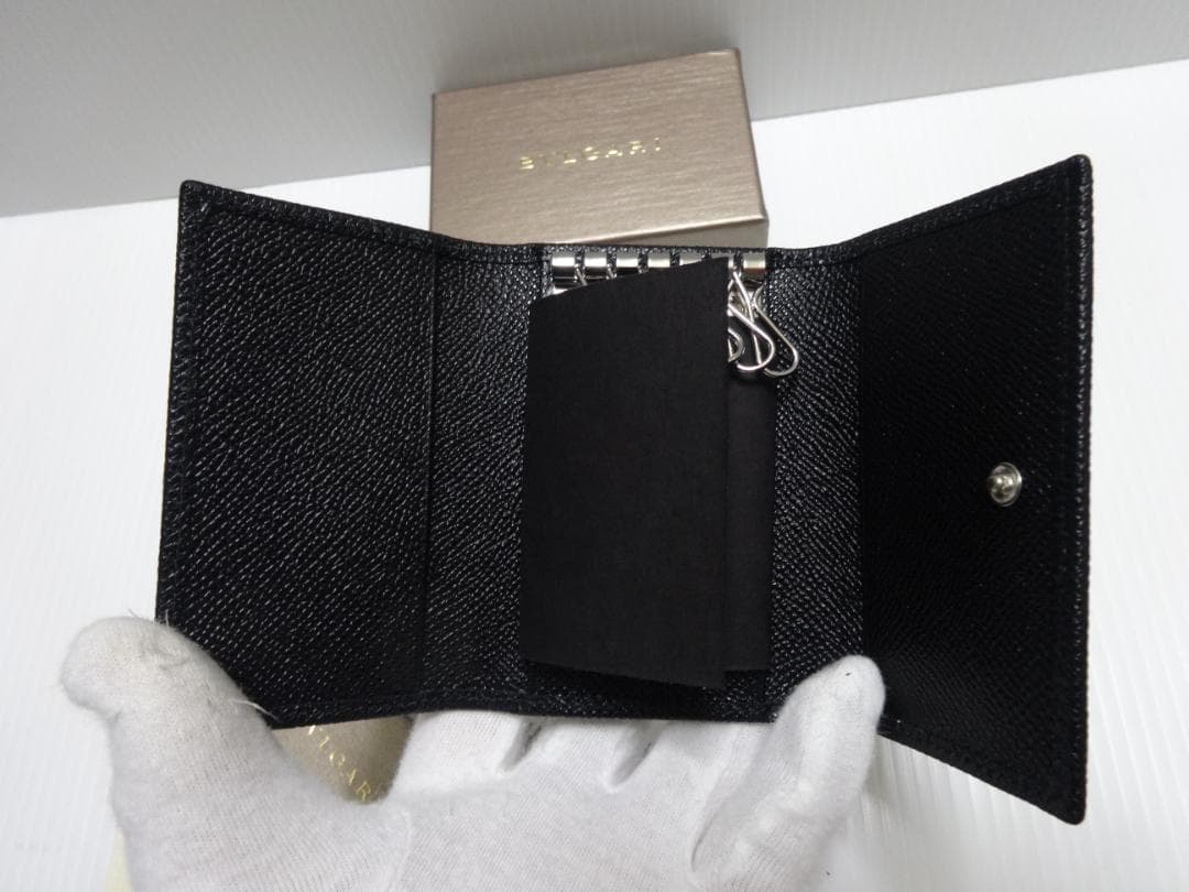 新品★ブルガリ【BVLGARI】男女兼用★６連キーケース★黒★特価品★送料込
