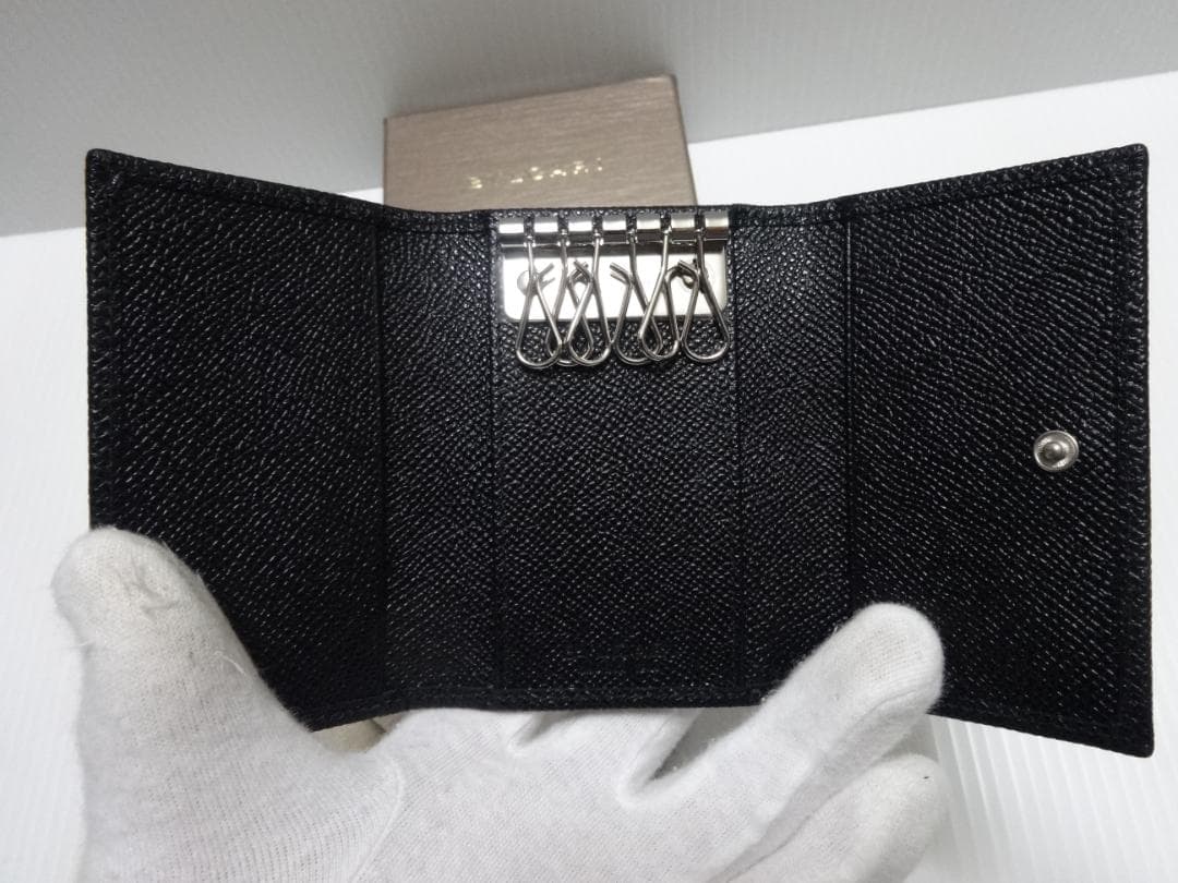 新品★ブルガリ【BVLGARI】男女兼用★６連キーケース★黒★特価品★送料込