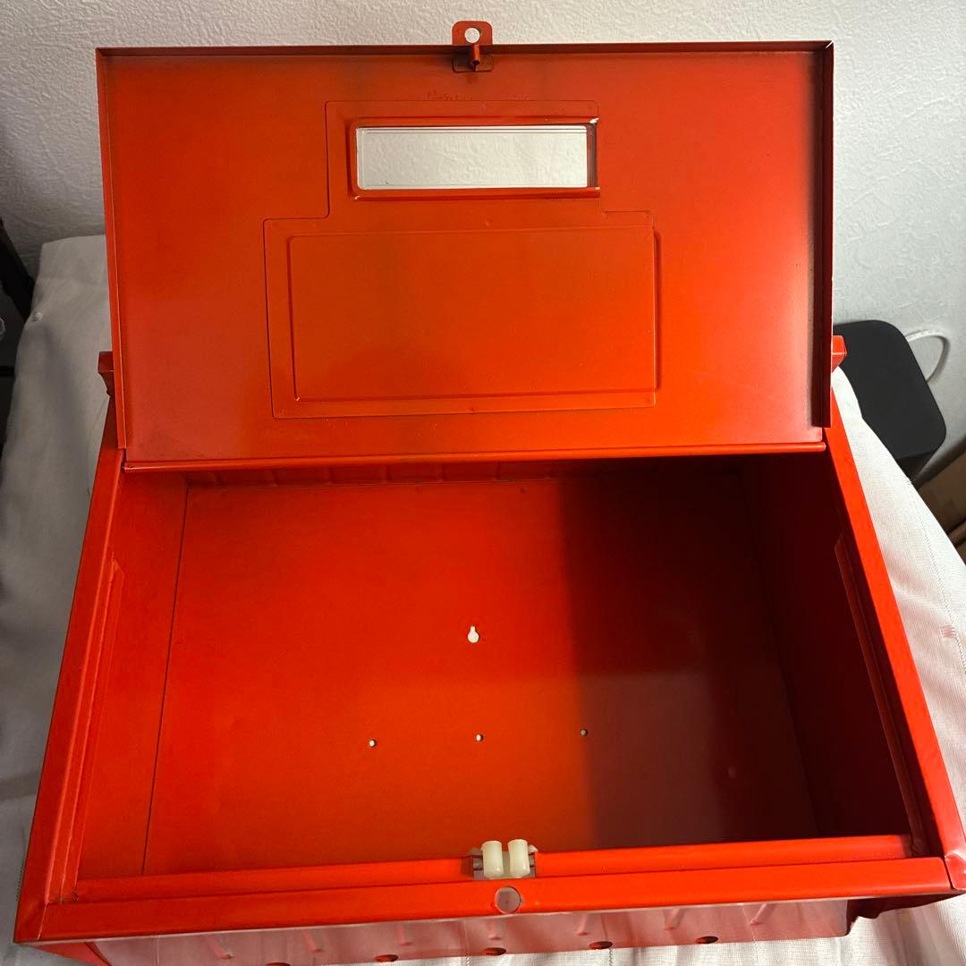 比較的美品　昭和レトロ 郵政省標準規格品 郵便受け 赤ポスト スチール製