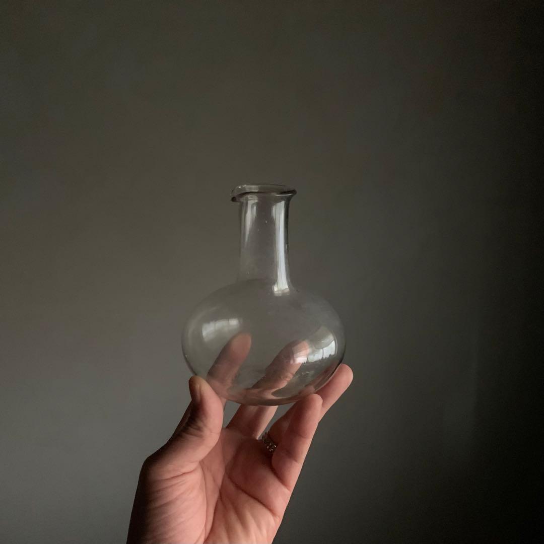 フラスコ形 ガラス 徳利 夏の酒器 鉛ガラス 古道具 酒器 アンティーク