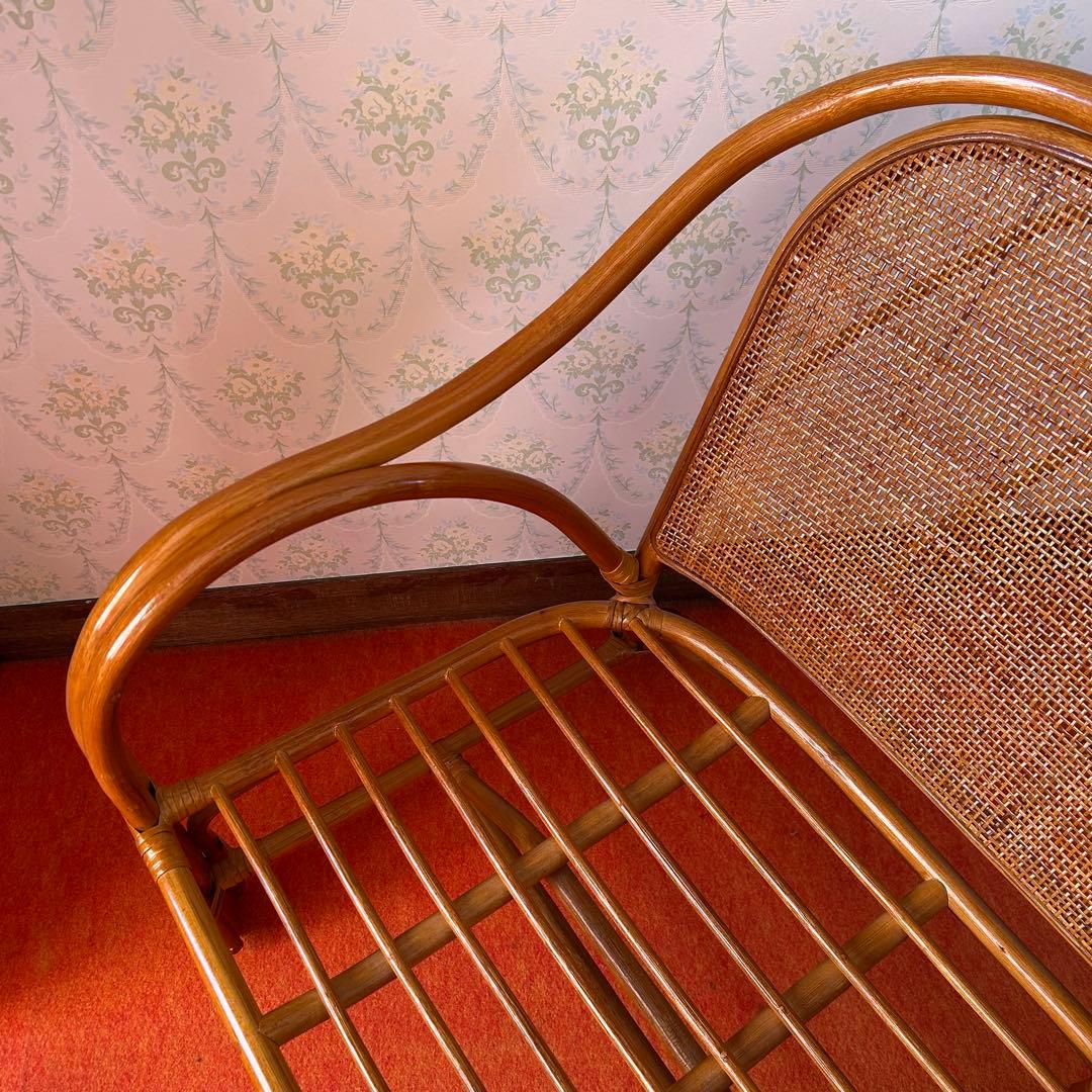 【最終値下げ】美品・送料込み ラタン の ベンチ 籐