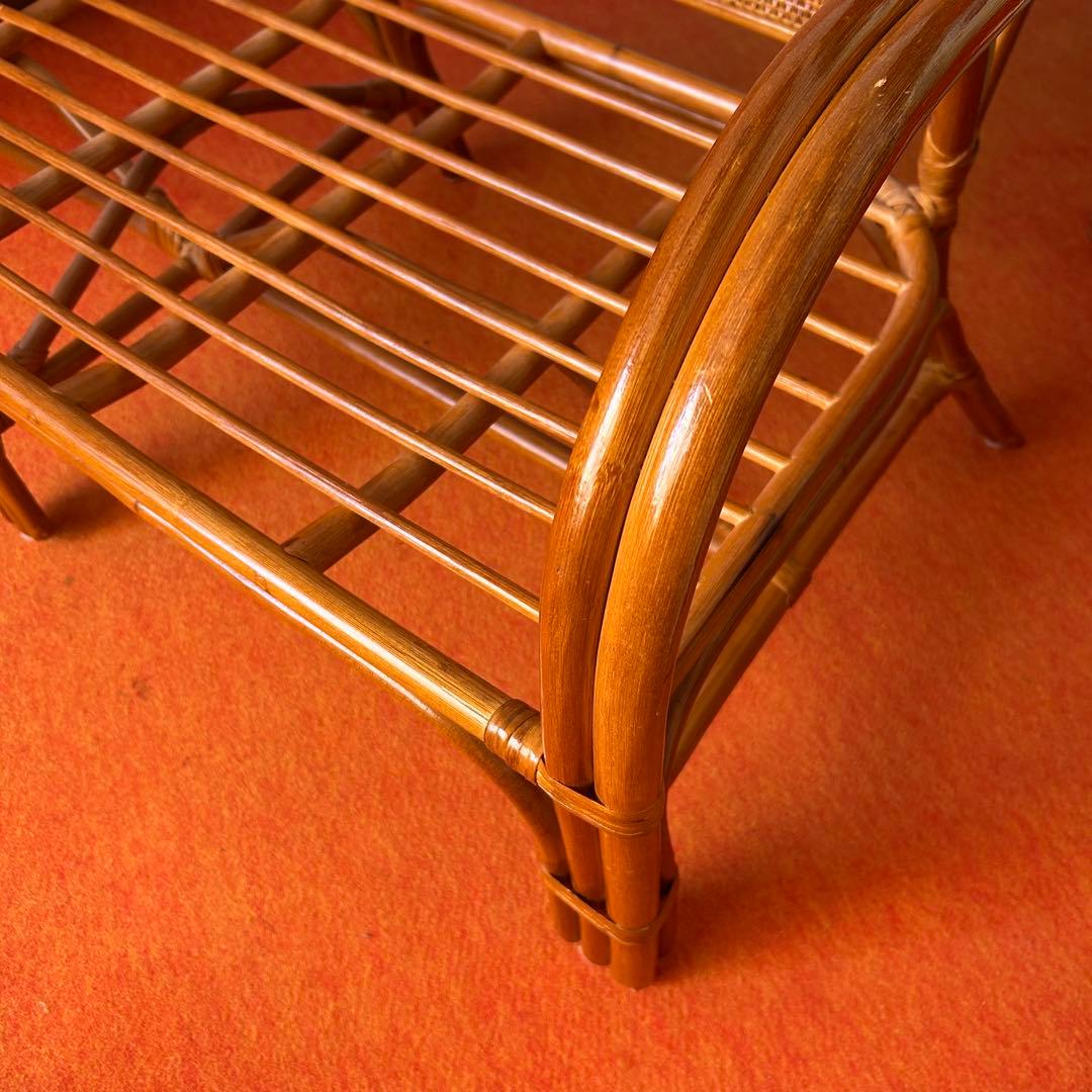【最終値下げ】美品・送料込み ラタン の ベンチ 籐