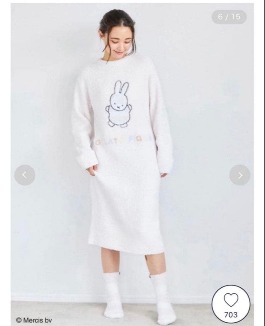 タグ付き　gelato pique ミッフィー ベビモコジャガードワンピース