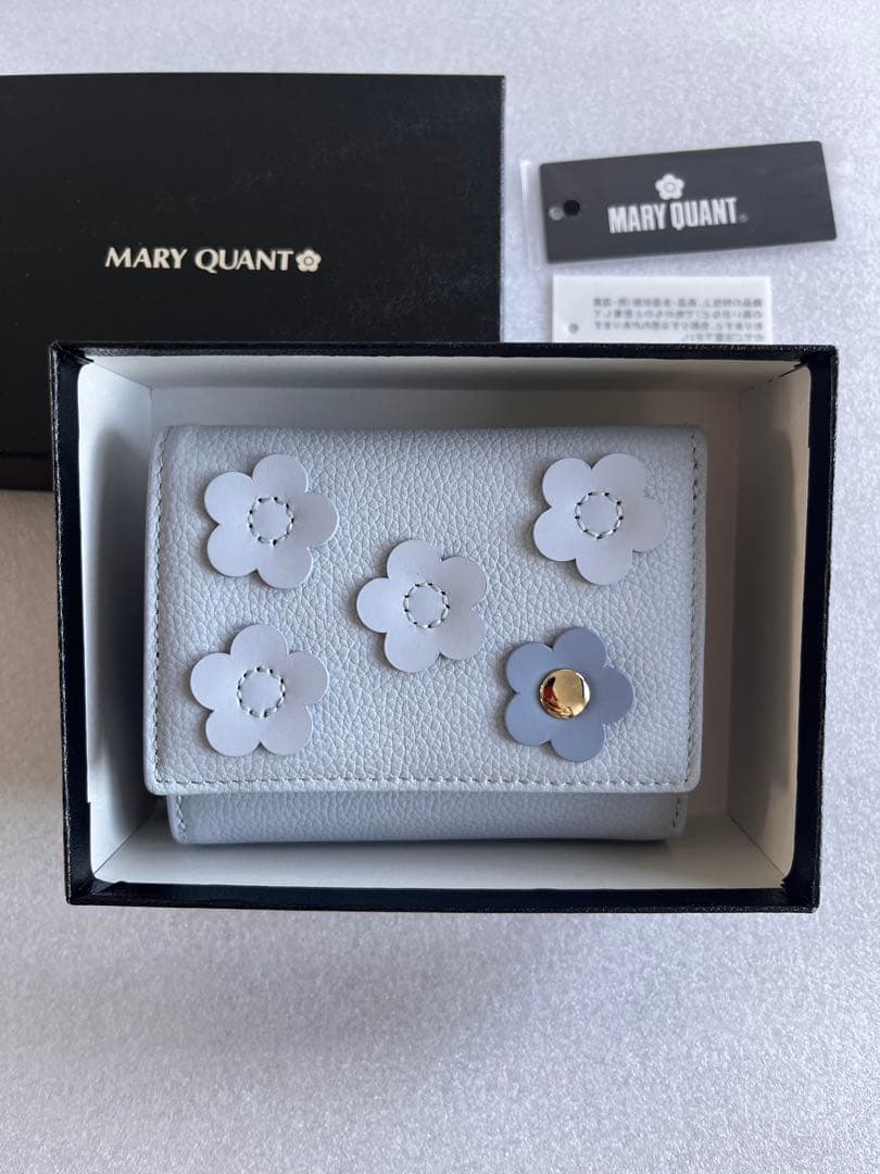 【未使用】MARY QUANT フーリーDパッチ ミニウォレット ブルー
