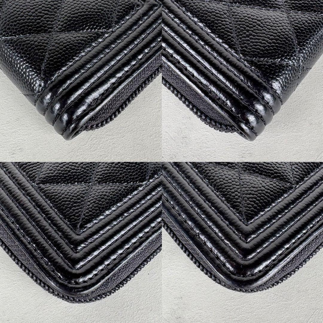 CHANEL ボーイシャネル　キャビアスキン　ケース　カードケース　財布