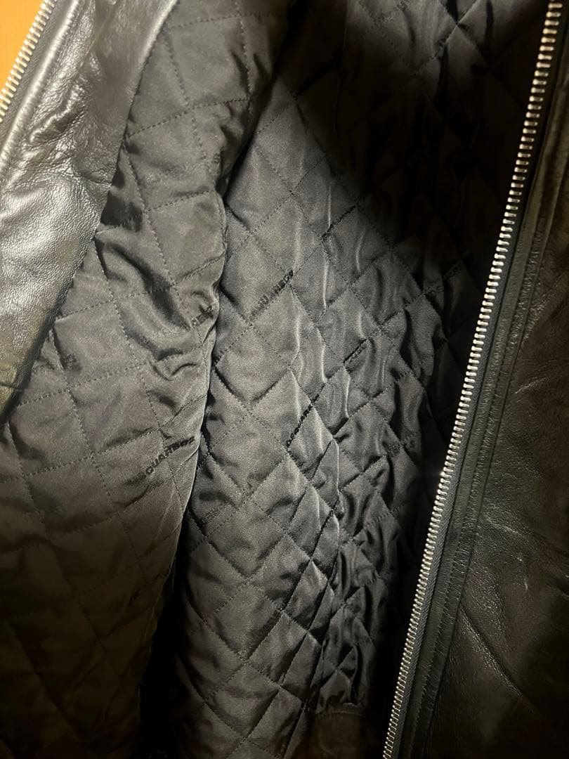 DSQUARED2 レザーシングルライダースジャケット 50